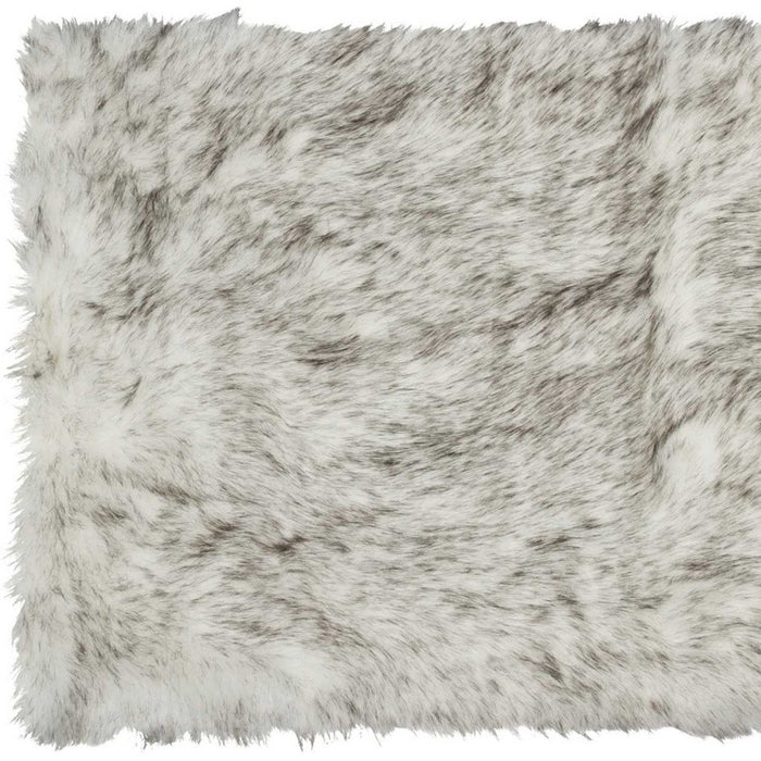 3' X 5' Gray Faux Fur Area Rug