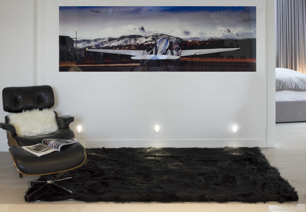 60" X 96" Black Sheepskin - Rug Or Throw