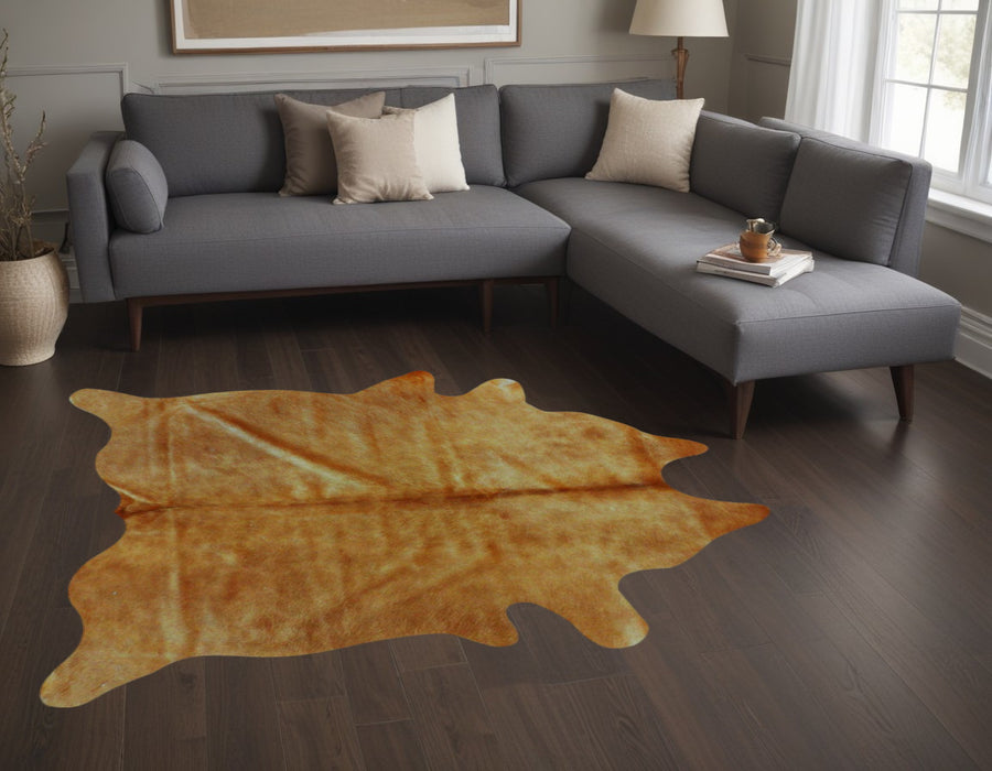 5' X 7' Brown Cowhide Area Rug