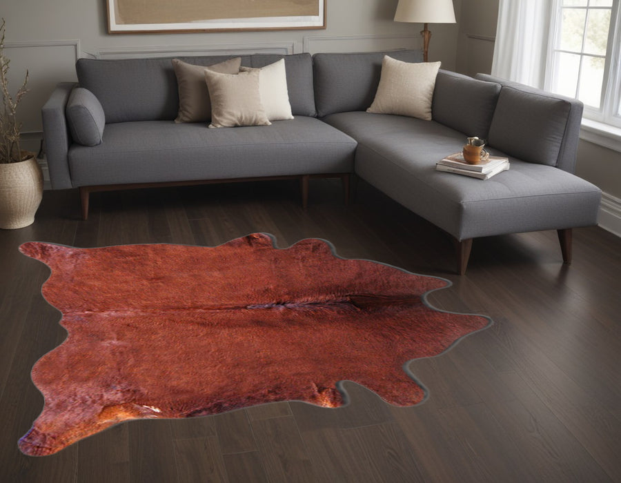 5' X 7' Brown Cowhide Area Rug