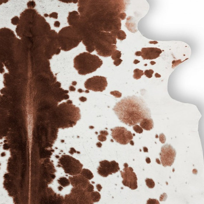 Brown And White Spotted Natural Cowhide Area Rug