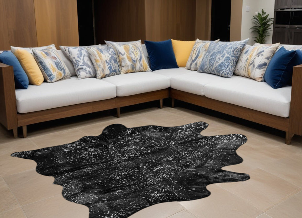 60" X 84" Chocolate And Gold Cowhide - Area Rug