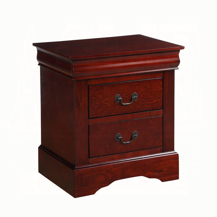 24" Brown Two Drawer Faux Wood Nightstand