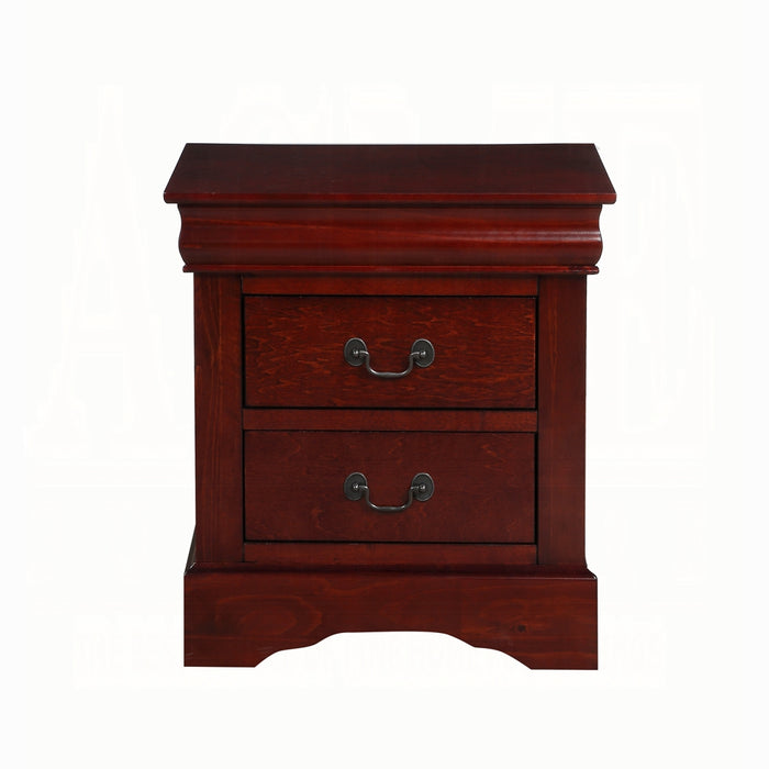 24" Brown Two Drawer Faux Wood Nightstand