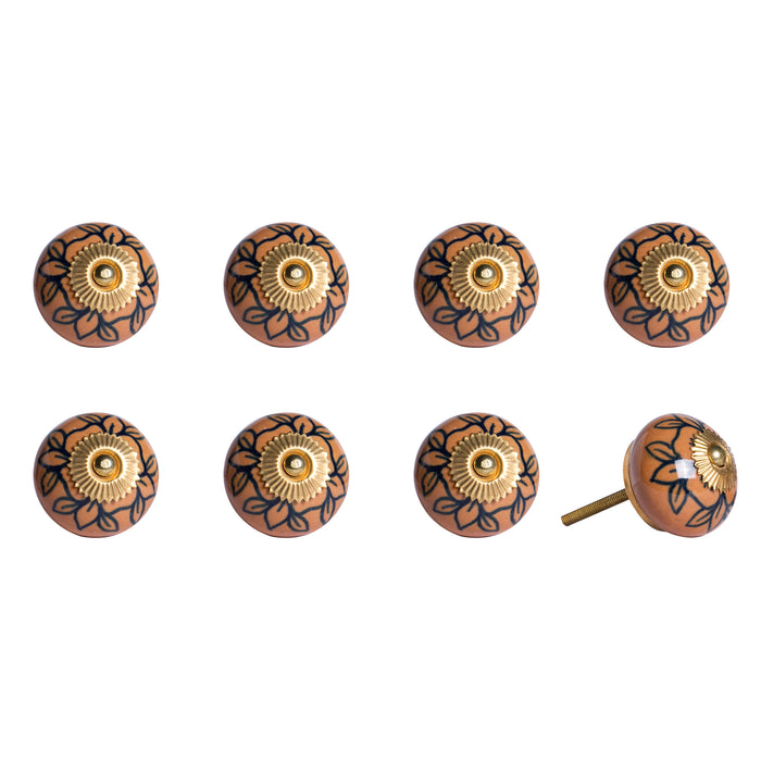 1.5" X 1.5" X 1.5" Orange Gold And Black  Knobs 8 Pack