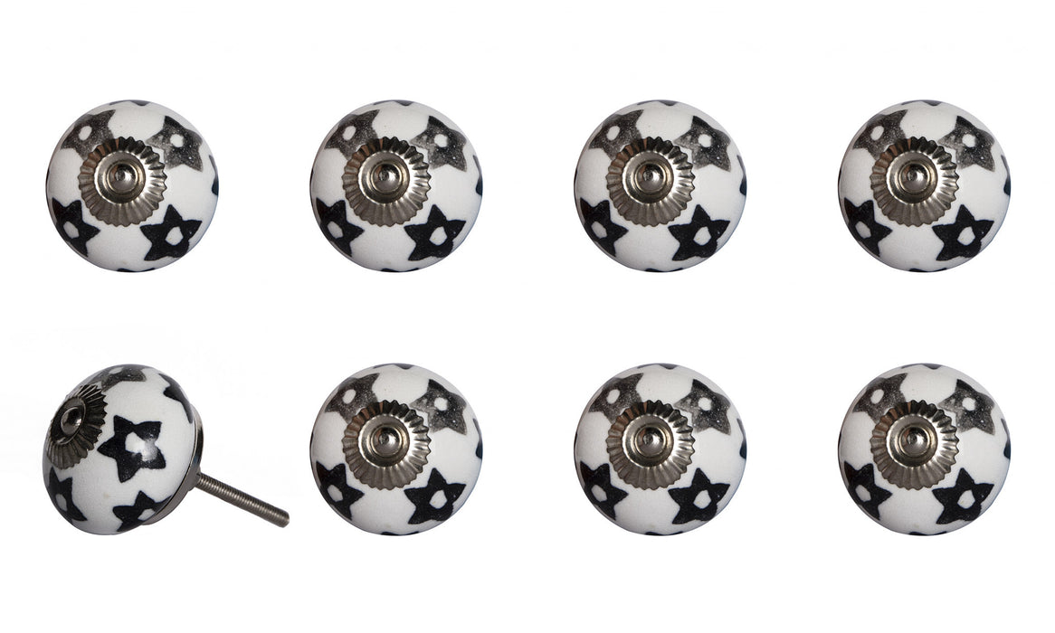 1.5" X 1.5" X 1.5" White Silver And Gray Knobs 8 Pack