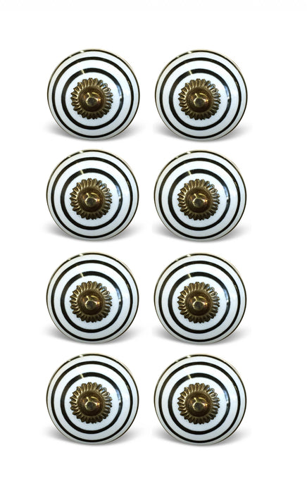 1.5" X 1.5" X 1.5" Hues Of Bronze White And Black  Knobs 8 Pack