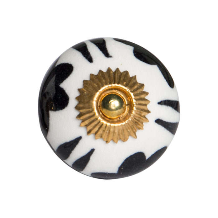 1.5" X 1.5" X 1.5" White Teal And Gold  Knobs 12 Pack