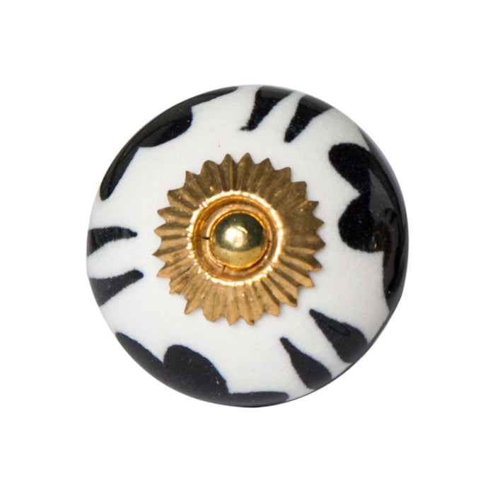 1.5" X 1.5" X 1.5" White Teal And Gold  Knobs 12 Pack