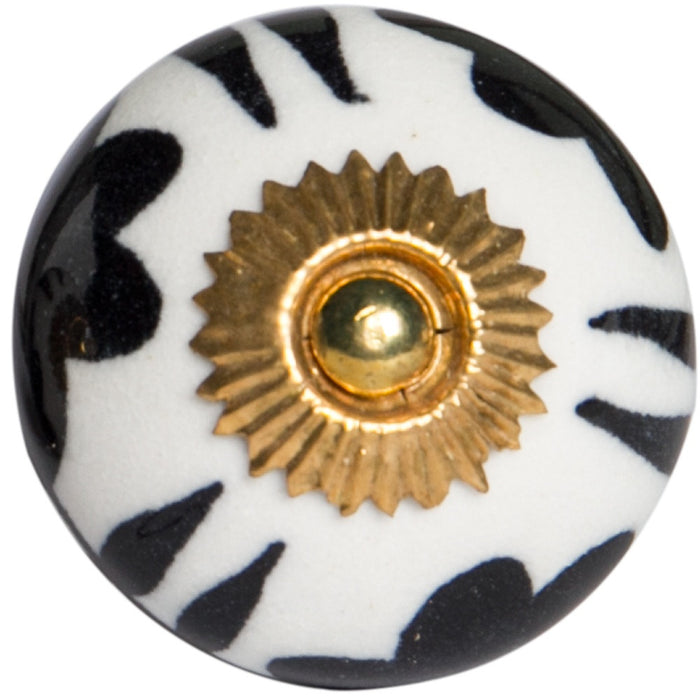 1.5" X 1.5" X 1.5" White Teal And Gold  Knobs 12 Pack