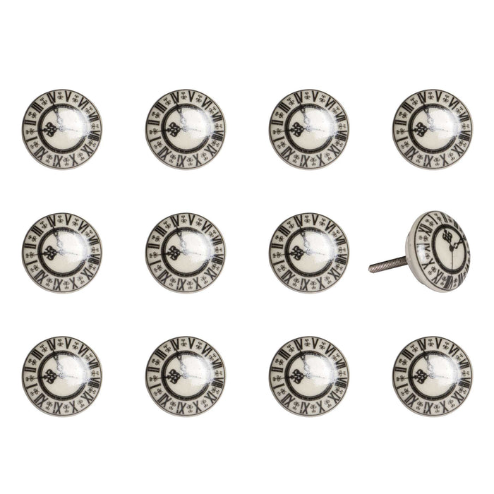 1.5" X 1.5" X 1.5" Cream Black And Gray  Knobs 12 Pack