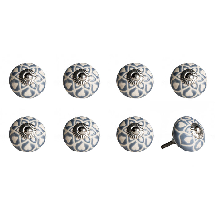 1.5" X 1.5" X 1.5" Hues Of White Green And Black  Knobs 8 Pack