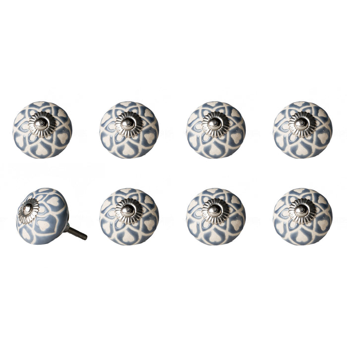 1.5" X 1.5" X 1.5" Hues Of White Green And Black  Knobs 8 Pack