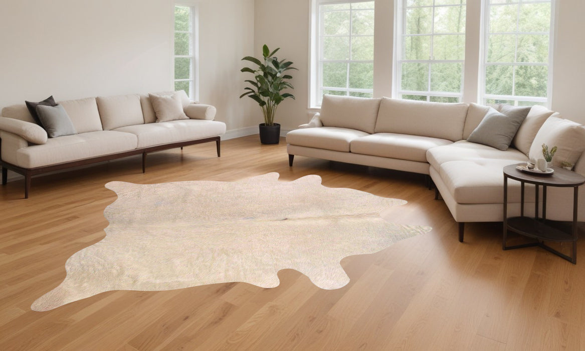 6' X 7' Natural Cowhide Area Rug