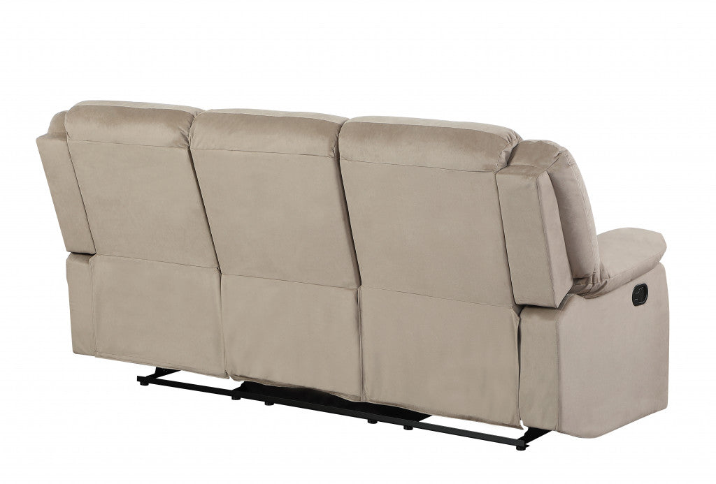 40" Contemporary Beige Fabric Sofa