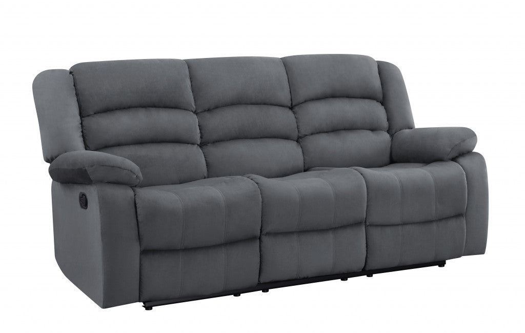 40" Contemporary Grey Fabric Sofa