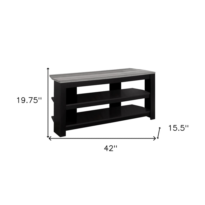 42" Ash Gray Open Shelving TV Stand