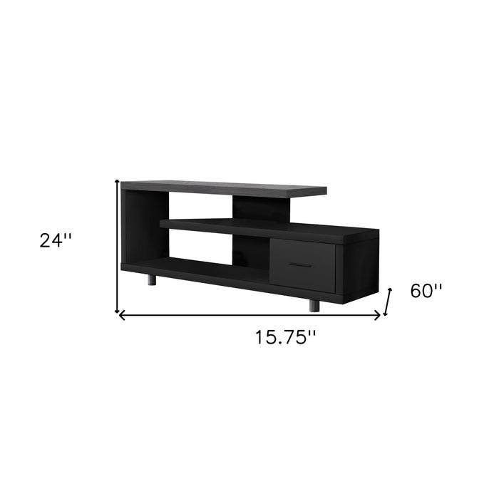 60" Deep Taupe Open Shelving TV Stand