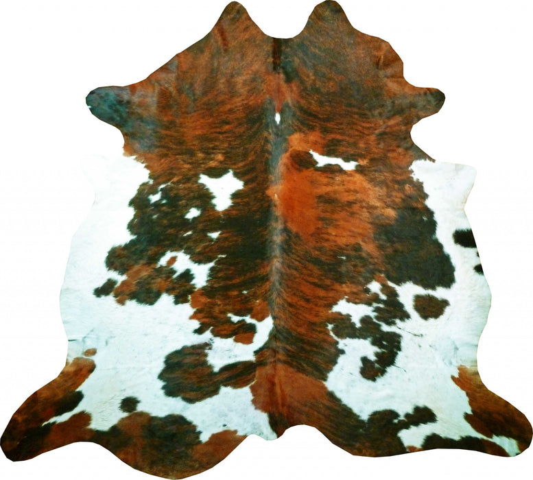 6 Ft Brown And White Brindled Cowhide Rug