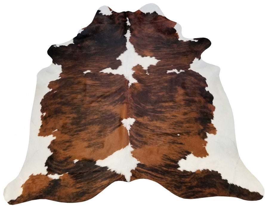 6 Ft Brown And White Brindled Cowhide Rug