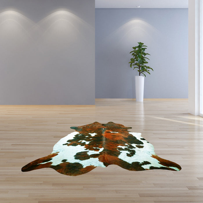 6 Ft Brown And White Brindled Cowhide Rug