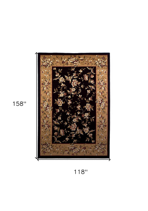 7' X 10' Beige and Black Area Rug