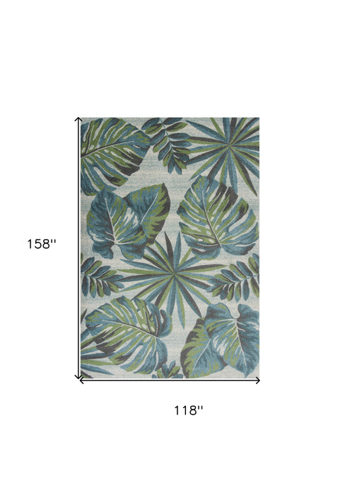 9' X 13'  Polypropylene Teal Or  Green Area Rug