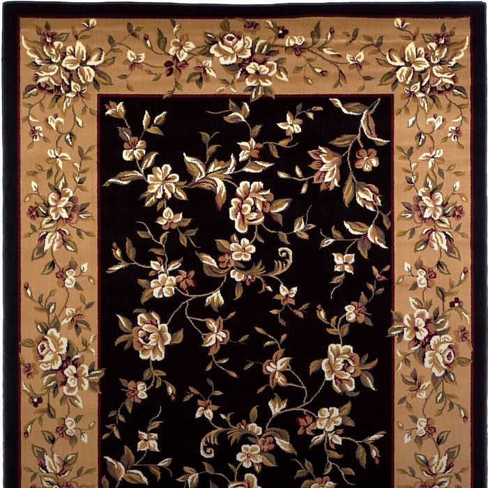 7' X 10' Beige and Black Area Rug