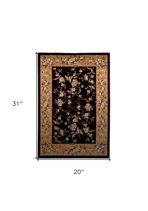 7' X 10' Beige and Black Area Rug