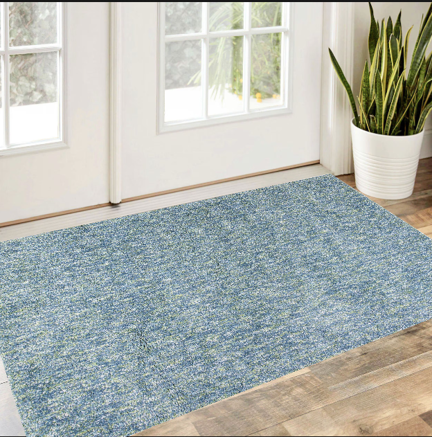 3' X 5' Seafoam Heather Plain Area Rug