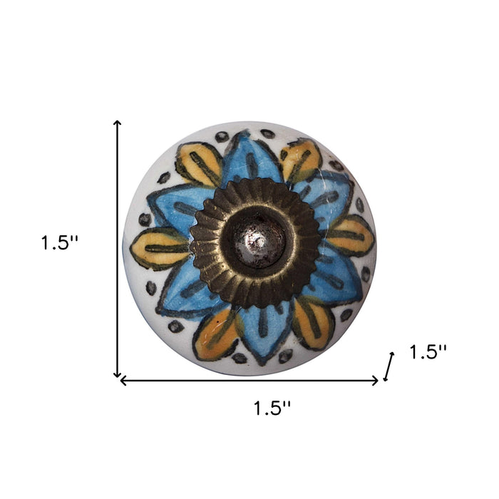 1.5" X 1.5" X 1.5" Ceramic Metal Multicolor 12 Pack Knob