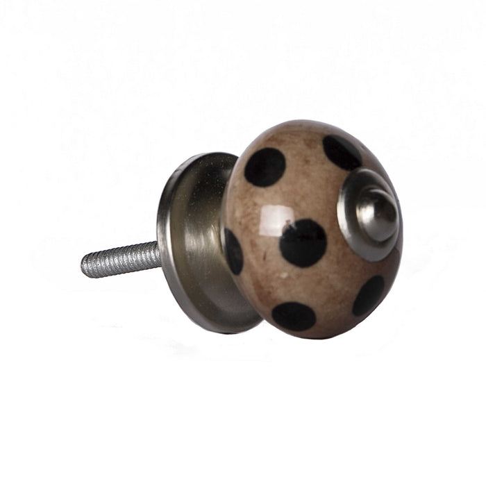 1.5" X 1.5" X 1.5" Ceramic Metal Brown Black 12 Pack Knob