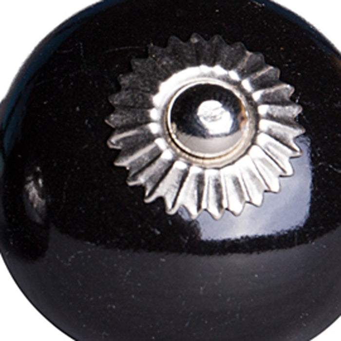 1.5" X 1.5" X 1.5" Ceramic Metal Black 8 Pack Knob