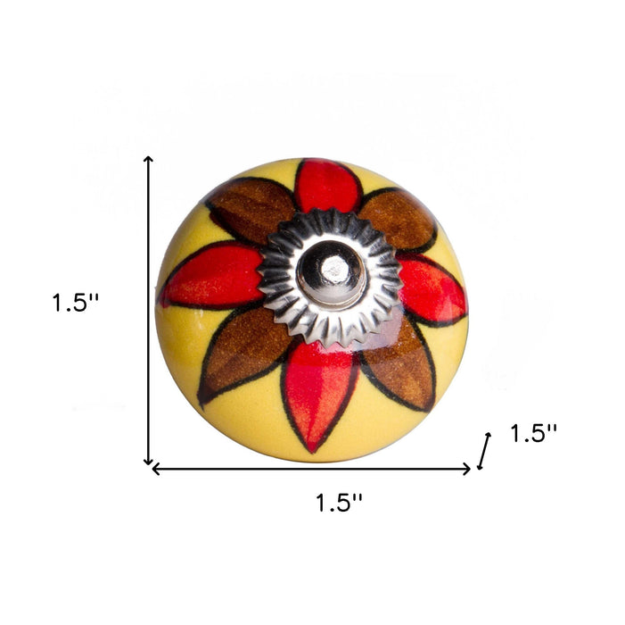 1.5" X 1.5" X 1.5" Ceramic Metal Multicolor 8 Pack Knob