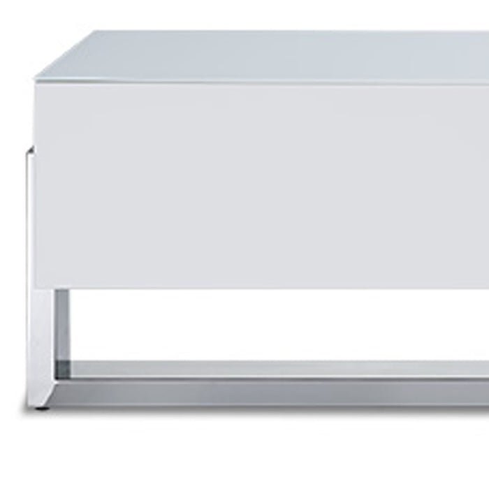 91 X 18 X 19 White Stainless Steel Tv Unit