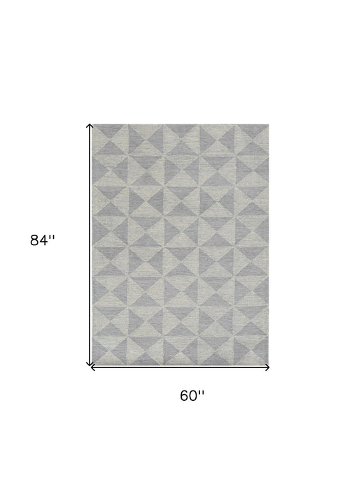 9' X 13' Ivory Hand Tufted Space Dyed Geometric Indoor Area Rug