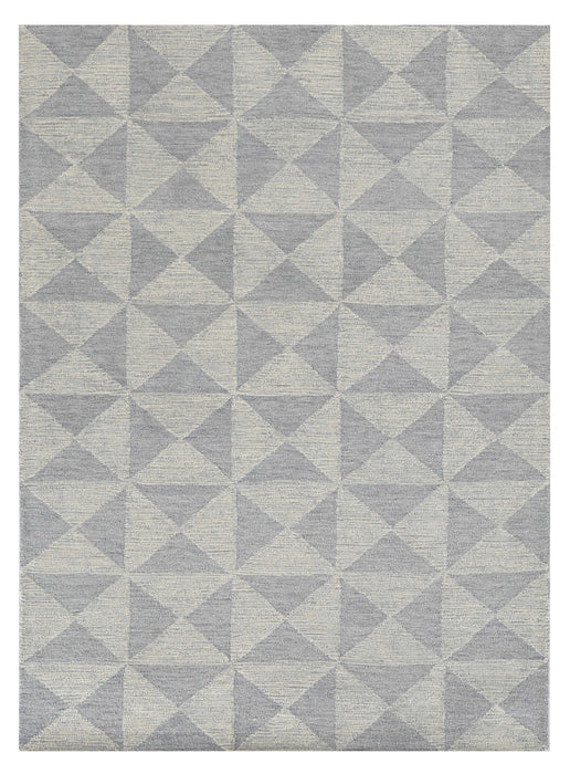 9' X 13' Ivory Hand Tufted Space Dyed Geometric Indoor Area Rug