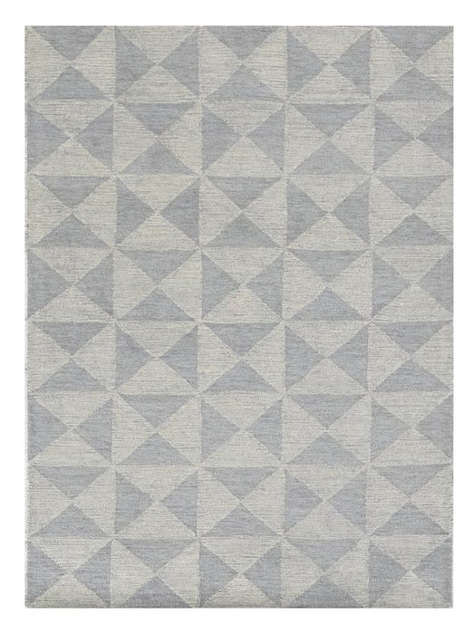 9' X 13' Ivory Hand Tufted Space Dyed Geometric Indoor Area Rug