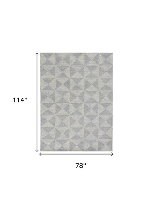 9' X 13' Ivory Hand Tufted Space Dyed Geometric Indoor Area Rug