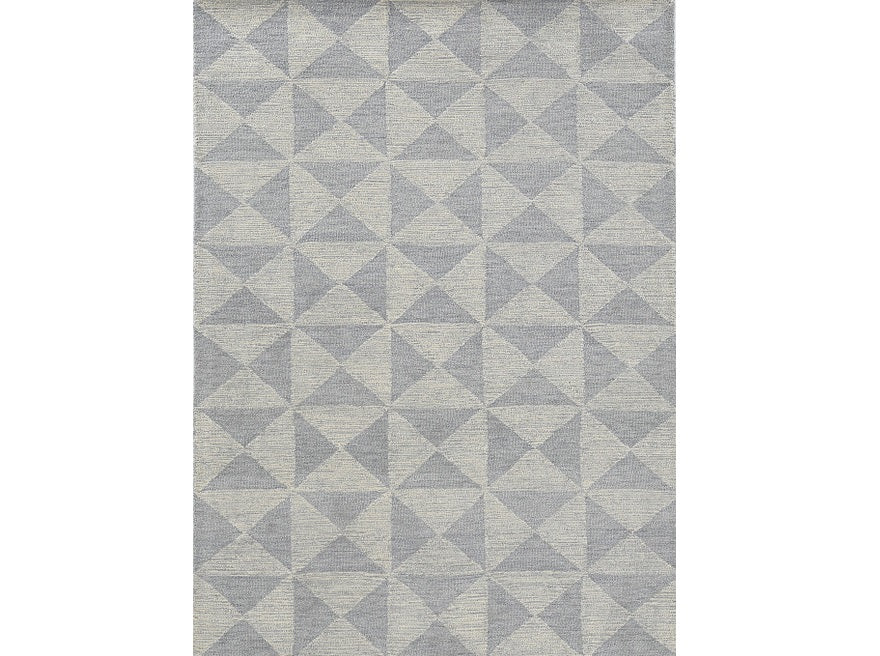 9' X 13' Ivory Hand Tufted Space Dyed Geometric Indoor Area Rug