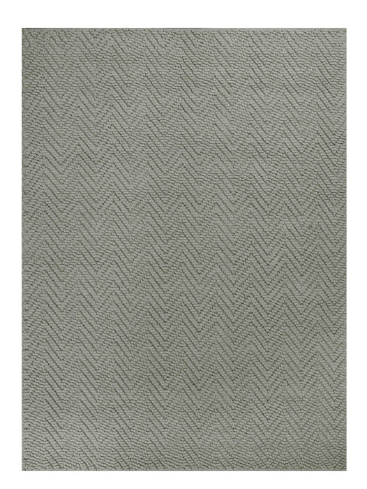 7' Gray Jute Chevron Hand Woven Runner Rug