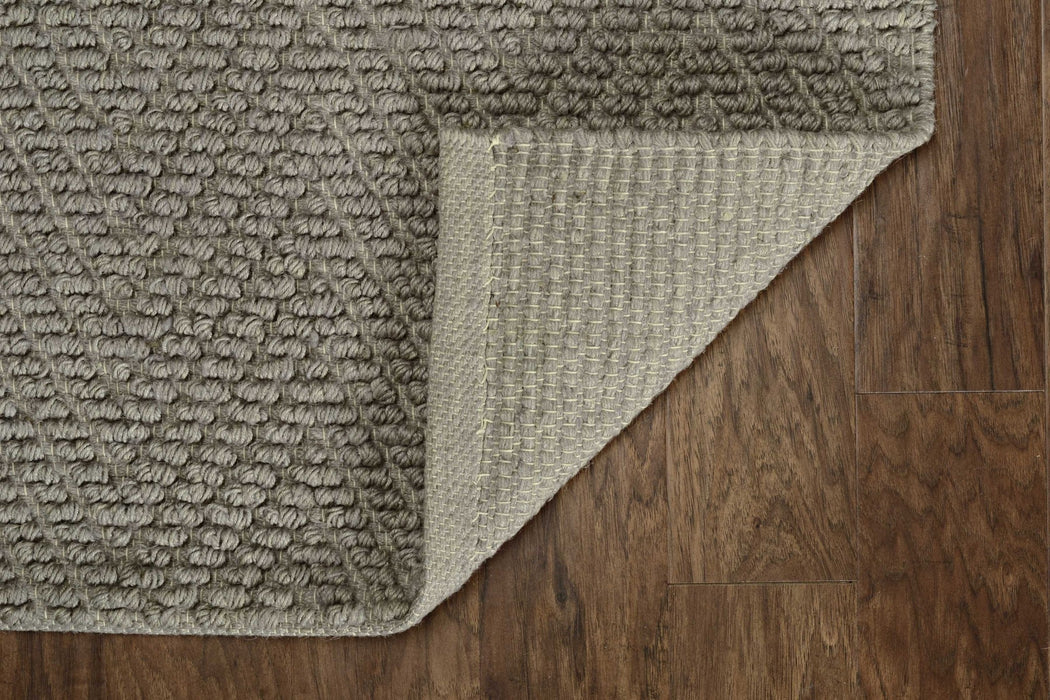 7' Gray Jute Chevron Hand Woven Runner Rug