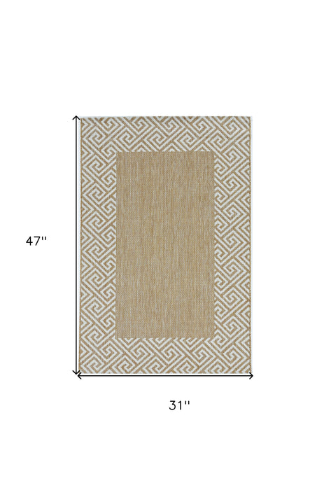 3' X 4' Natural Geometric Area Rug