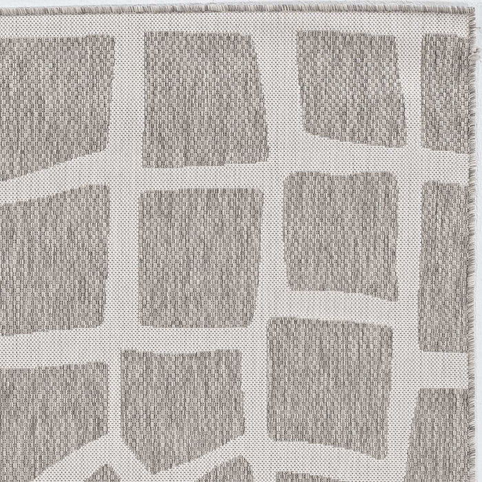 3' X 4' Gray and Ivory Cobblestone Area Rug