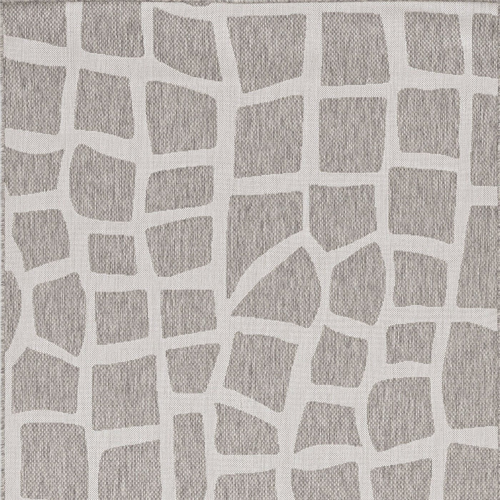 3' X 4' Gray and Ivory Cobblestone Area Rug