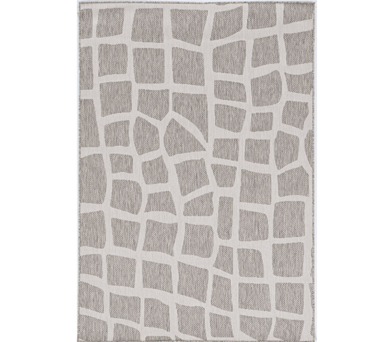 3' X 4' Gray and Ivory Cobblestone Area Rug