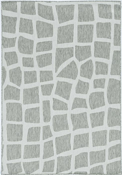 3' X 4' Gray and Ivory Cobblestone Area Rug