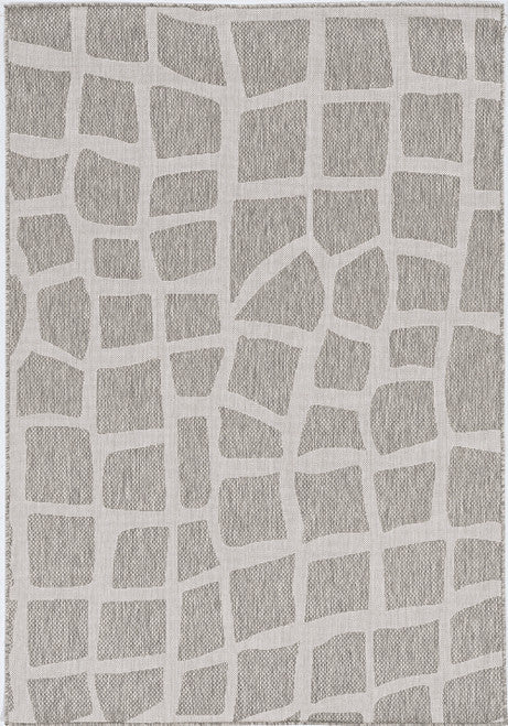 3' X 4' Gray and Ivory Cobblestone Area Rug