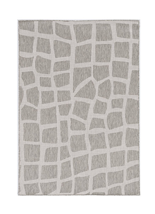 3' X 4' Gray and Ivory Cobblestone Area Rug