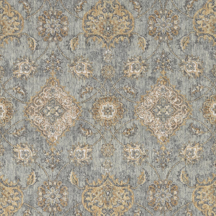 2' X 3' Sage Green Wool Floral Distressed Area Rug